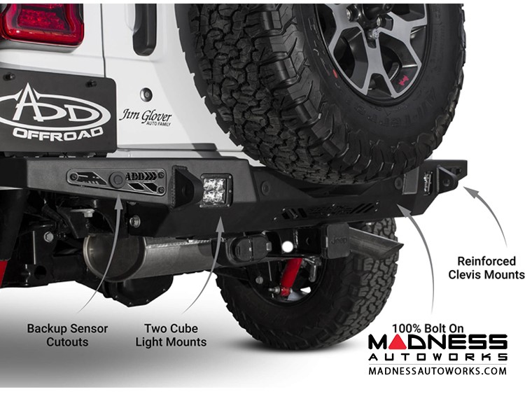 Jeep Wrangler JL Rear Bumper w/ Backup Sensors Stealth Fighter